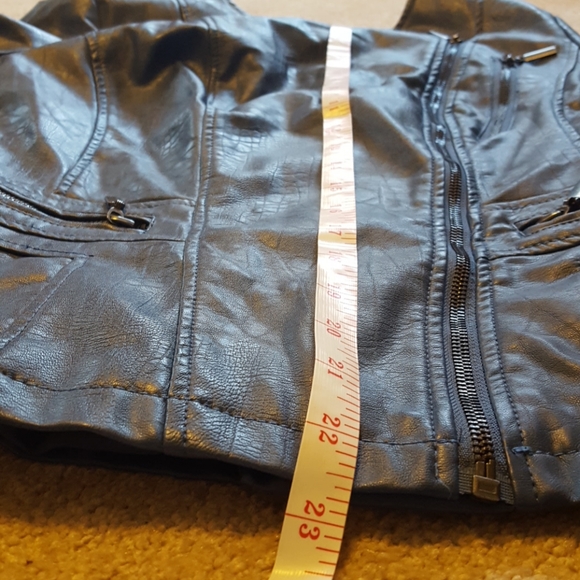 Women's Alfani smoke blue Moto jacket size M - Picture 7 of 8